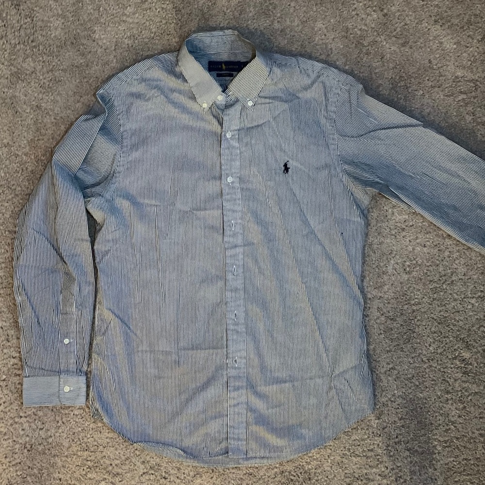 Blue and White Ralph Lauren Dress Shirt